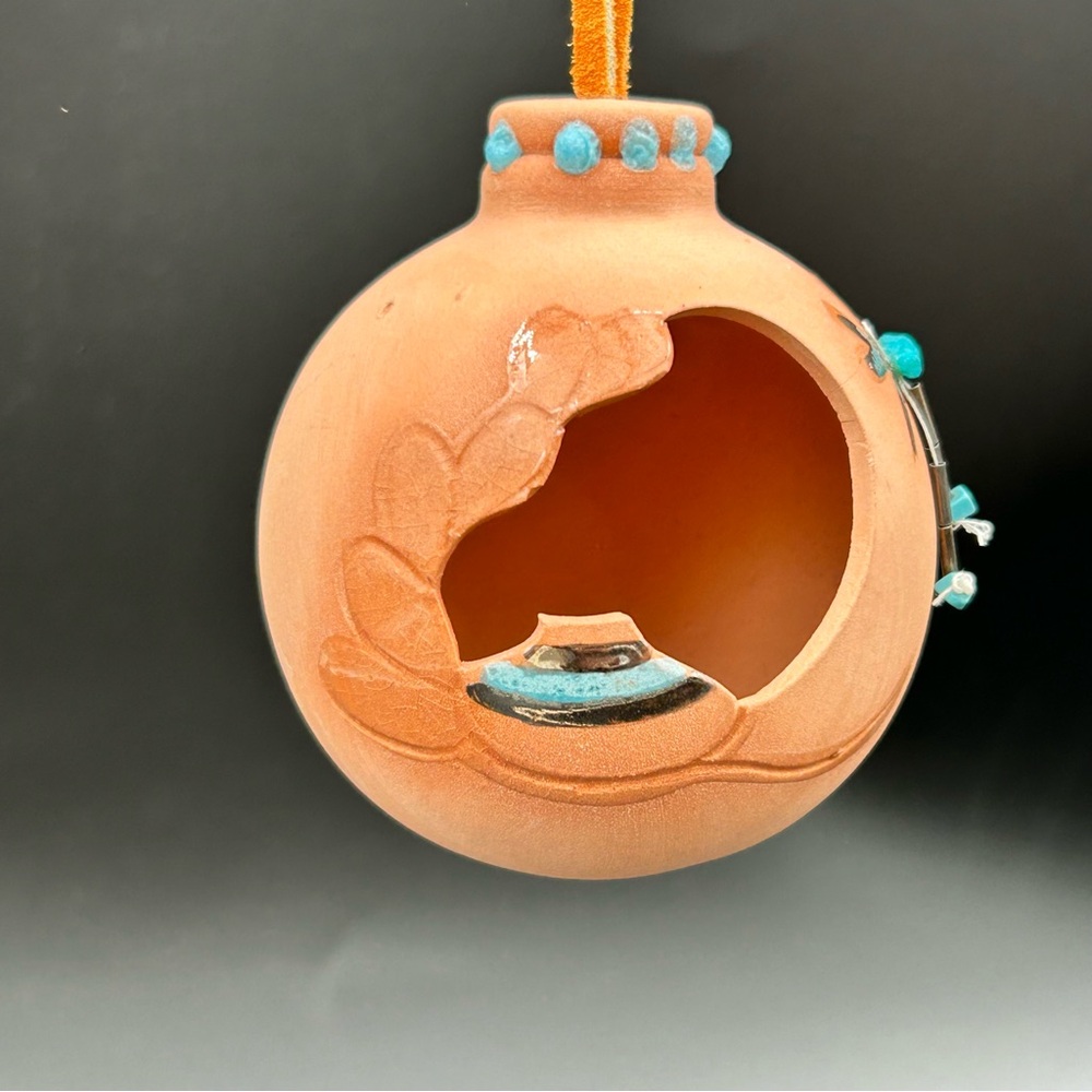 SUGI Terra Cotta Pottery Ornament Southwest Vase Motif 3” Hanging